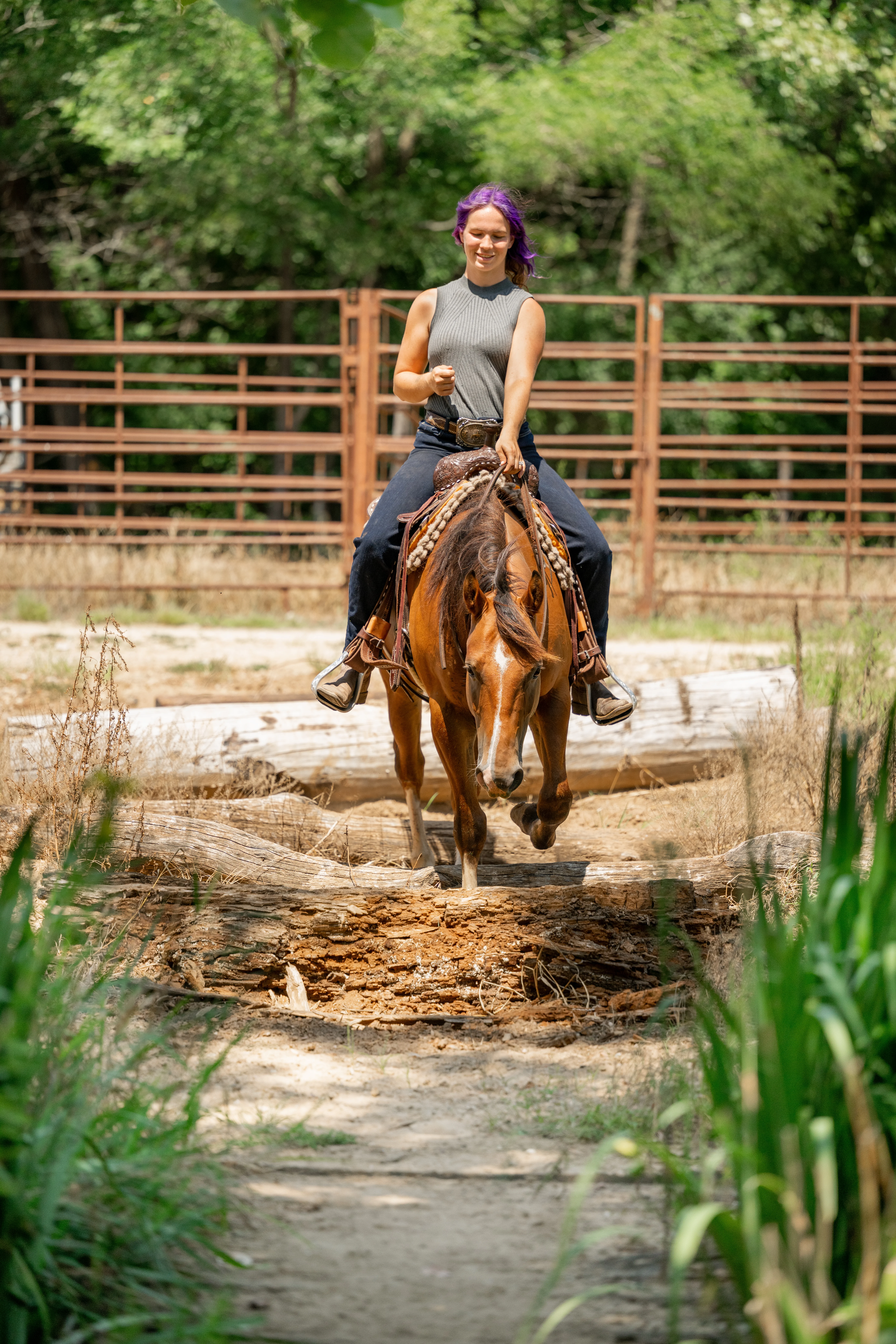 Happy clients and horses